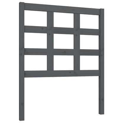 Testiera Letto Grigia 80,5x4x100 cm in Legno Massello di Pino