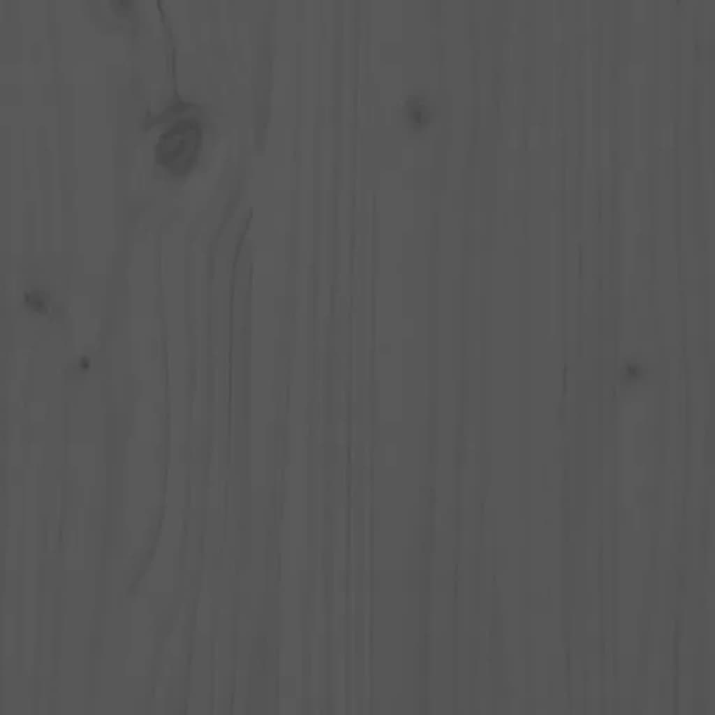 Testiera Letto Grigia 80,5x4x100 cm in Legno Massello di Pino