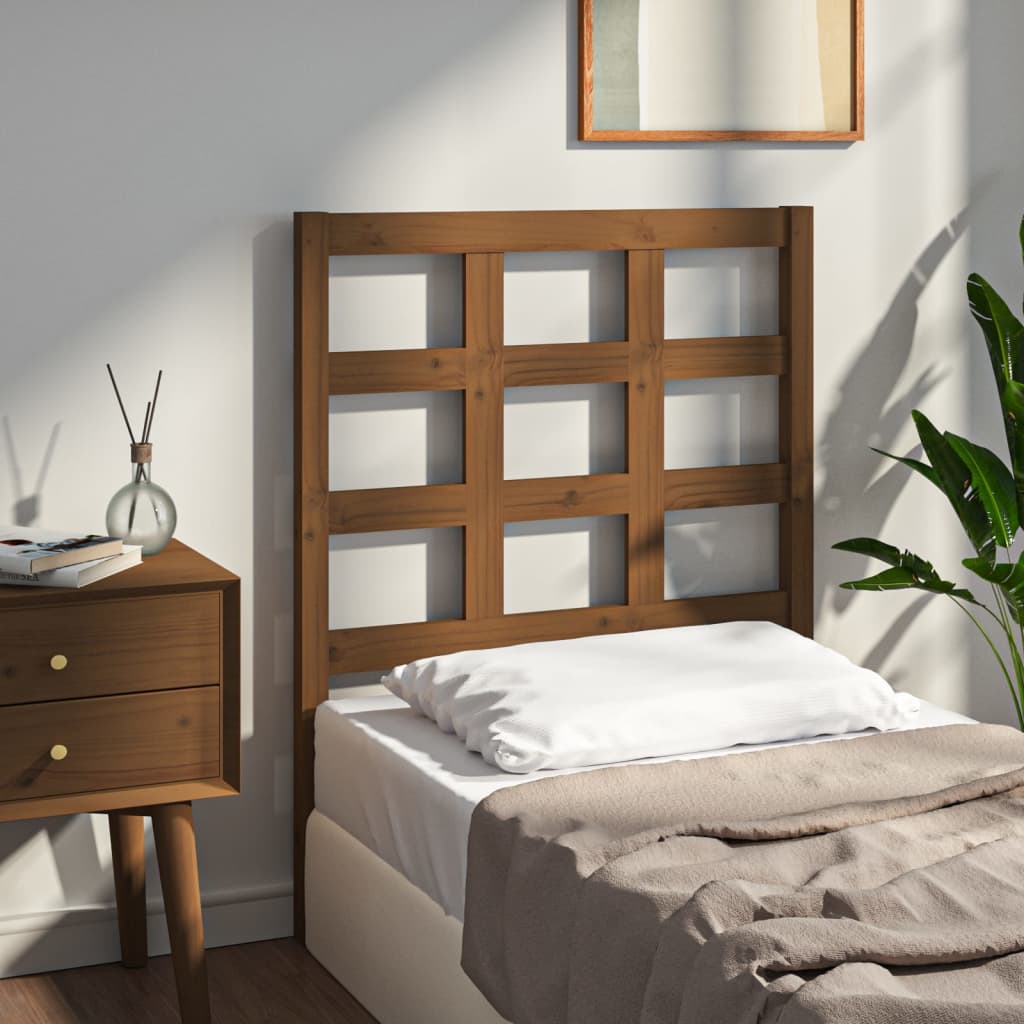 Testiera per Letto ambra 80,5x4x100cm in Legno Massello di Pino