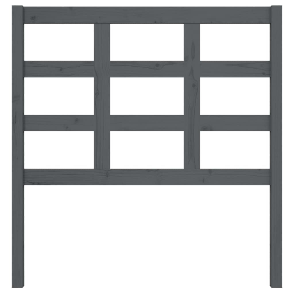 Testiera per Letto Grigia 95,5x4x100 cm Legno Massello di Pino