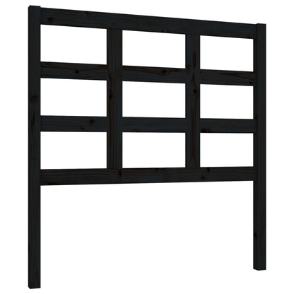 Testiera per Letto Nera 95,5x4x100 cm in Legno Massello di Pino
