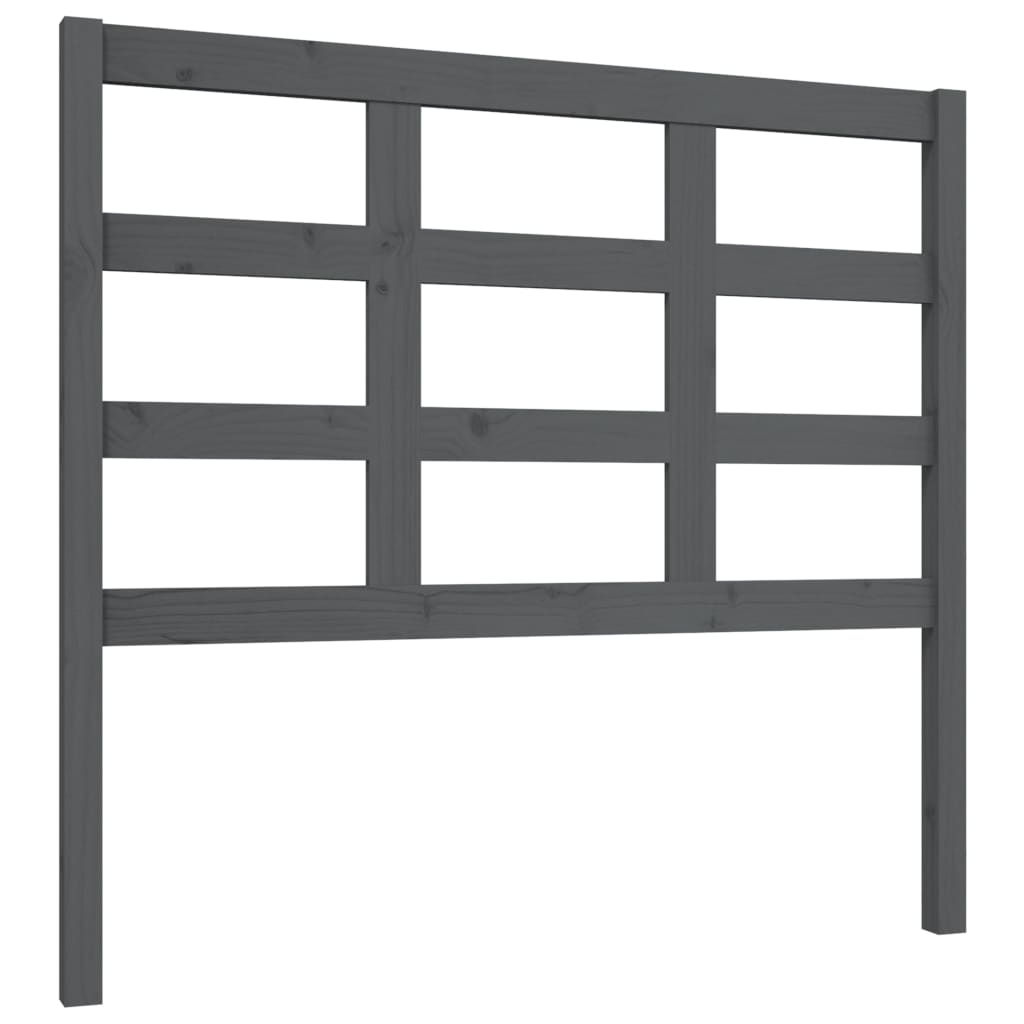 Testiera per Letto Grigia 105,5x4x100 cm Legno Massello di Pino