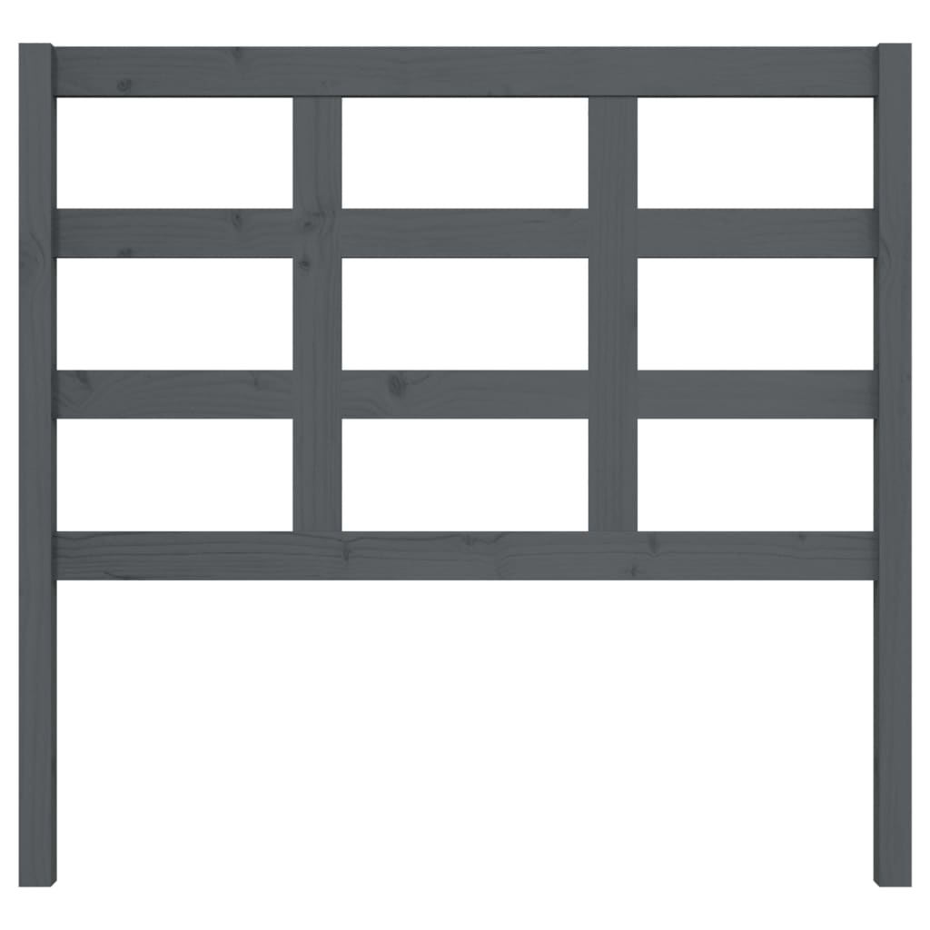 Testiera per Letto Grigia 105,5x4x100 cm Legno Massello di Pino