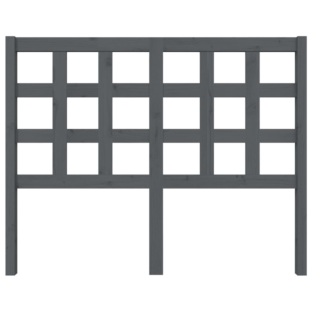 Testiera per Letto Grigia 125,5x4x100 cm Legno Massello di Pino