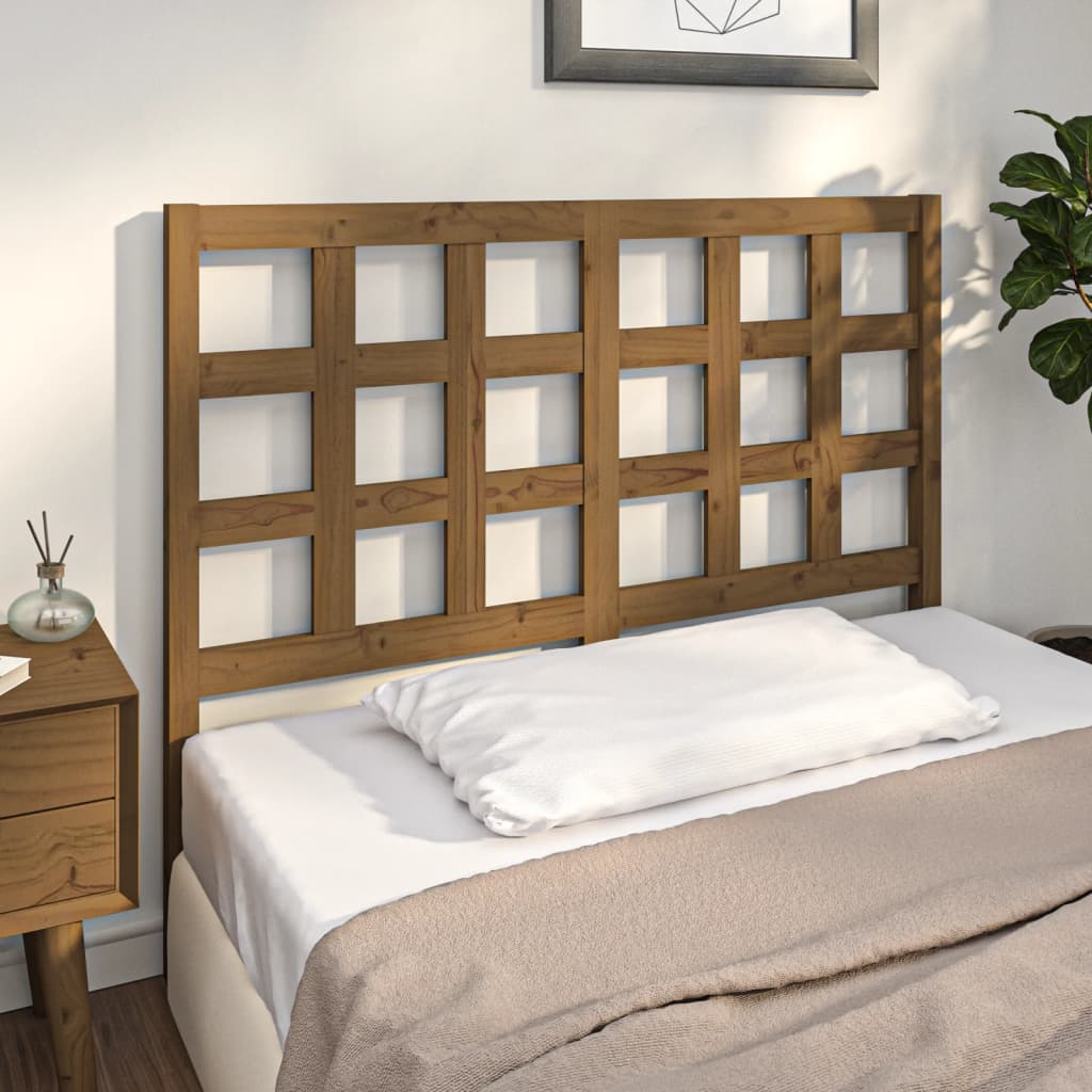 Testiera per Letto ambra 125,5x4x100 cm Legno Massello di Pino