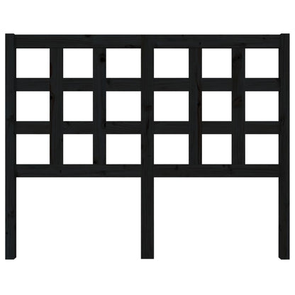 Testiera per Letto Nera 125,5x4x100cm in Legno Massello di Pino