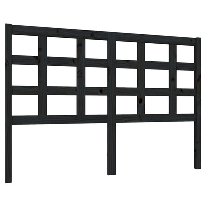 Testiera per Letto Nera 140,5x4x100cm in Legno Massello di Pino