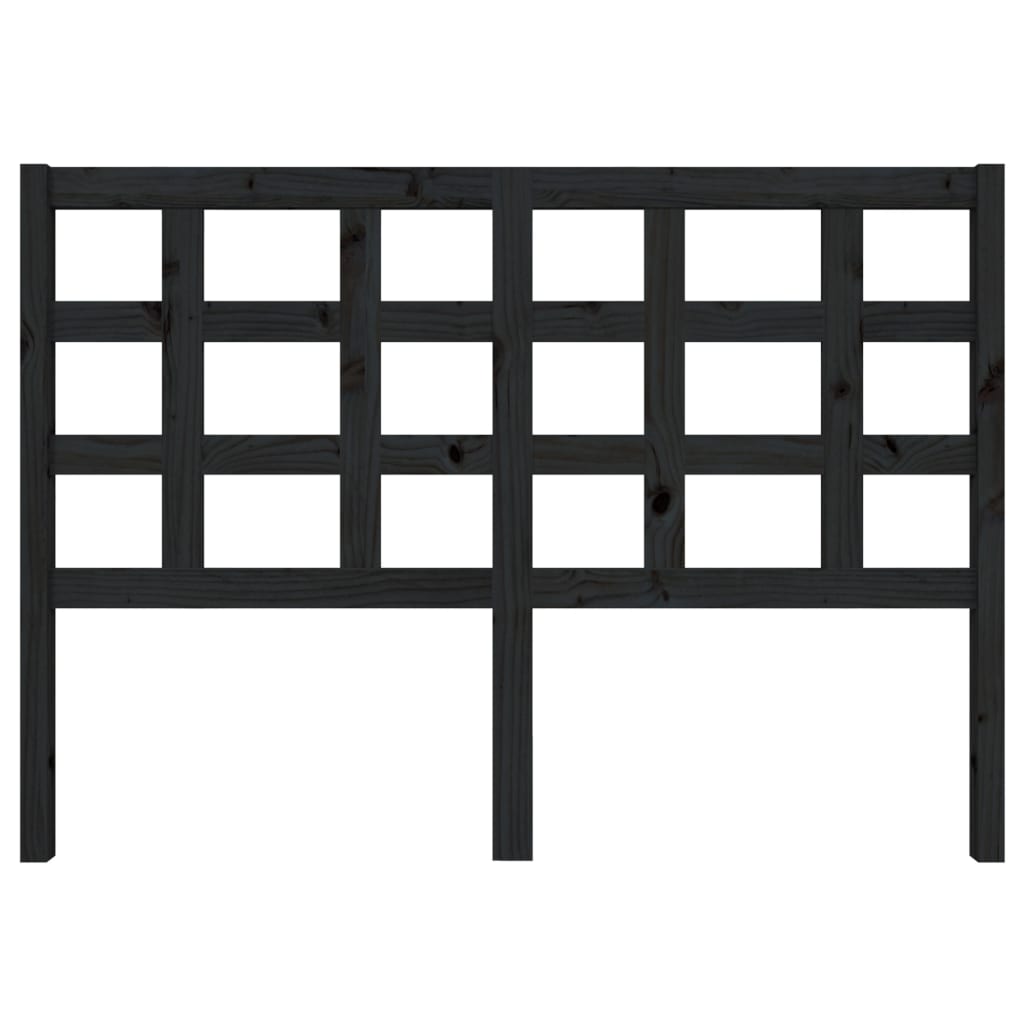 Testiera per Letto Nera 140,5x4x100cm in Legno Massello di Pino