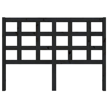 Testiera per Letto Nera 140,5x4x100cm in Legno Massello di Pino