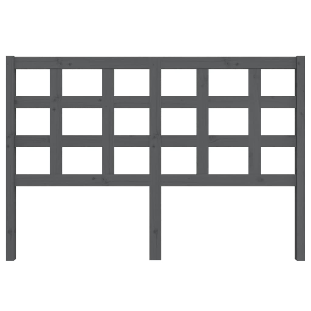 Testiera per Letto Grigia 145,5x4x100 cm Legno Massello di Pino