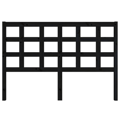 Testiera per Letto Nera 145,5x4x100cm in Legno Massello di Pino