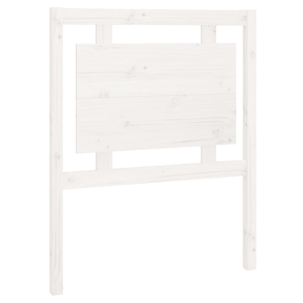 Testiera per Letto Bianca 80,5x4x100 cm Legno Massello di Pino