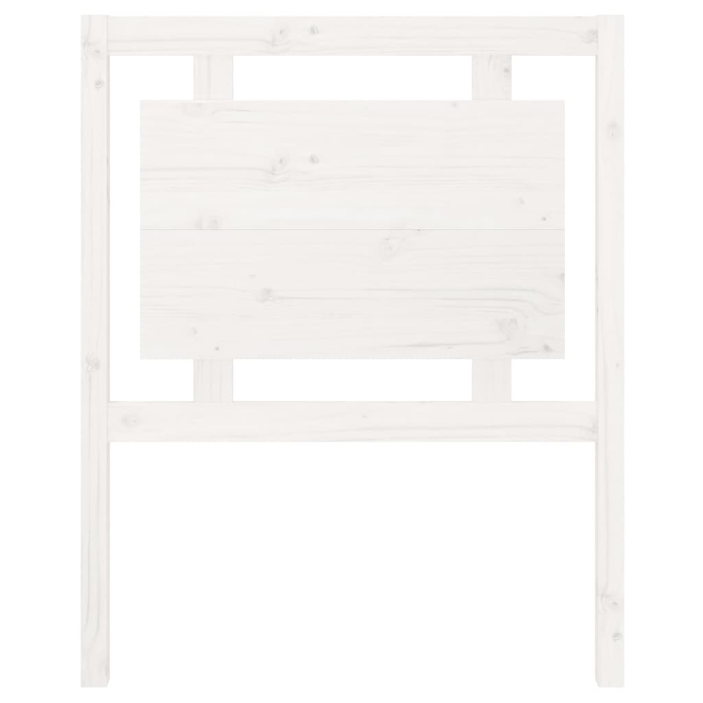 Testiera per Letto Bianca 80,5x4x100 cm Legno Massello di Pino