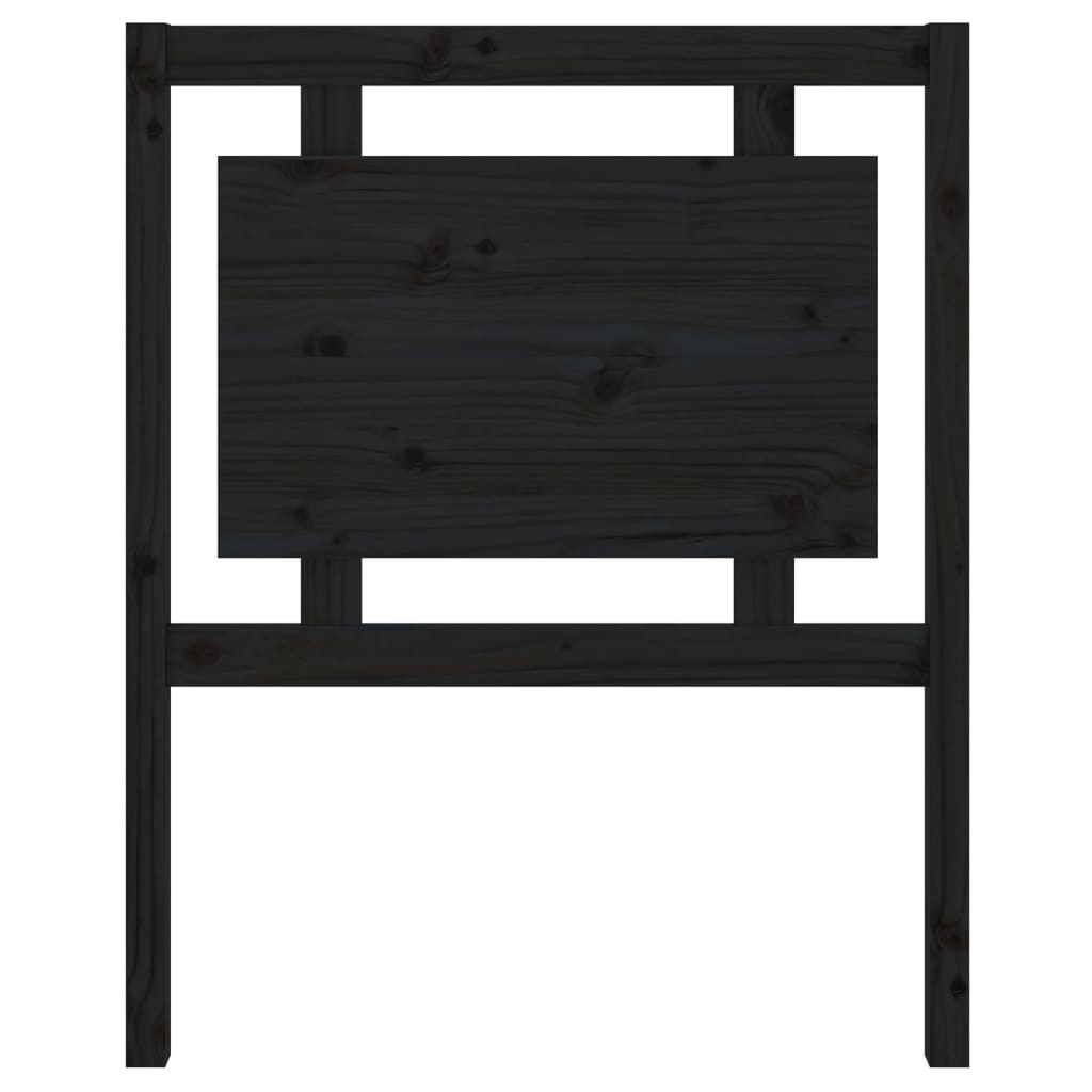 Testiera per Letto Nera 80,5x4x100 cm in Legno Massello di Pino