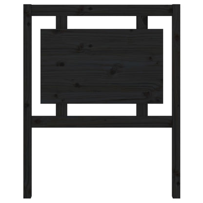 Testiera per Letto Nera 80,5x4x100 cm in Legno Massello di Pino