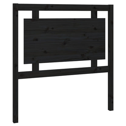 Testiera per Letto Nera 95,5x4x100 cm in Legno Massello di Pino