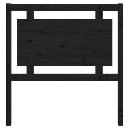 Testiera per Letto Nera 95,5x4x100 cm in Legno Massello di Pino