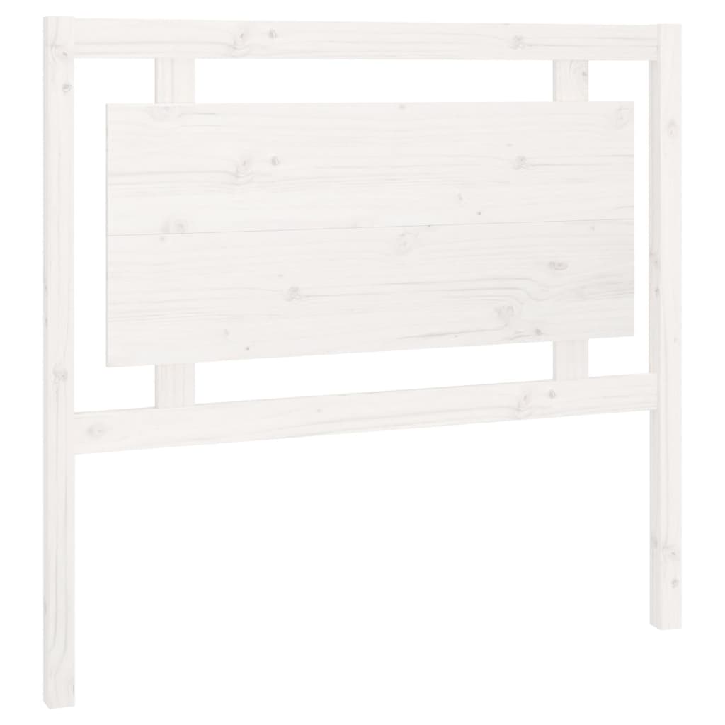 Testiera per Letto Bianca 105,5x4x100 cm Legno Massello di Pino