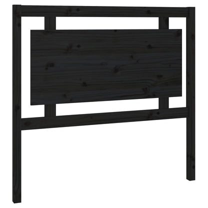Testiera per Letto Nera 105,5x4x100cm in Legno Massello di Pino