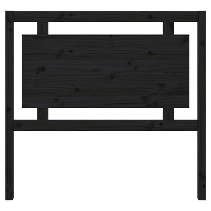 Testiera per Letto Nera 105,5x4x100cm in Legno Massello di Pino
