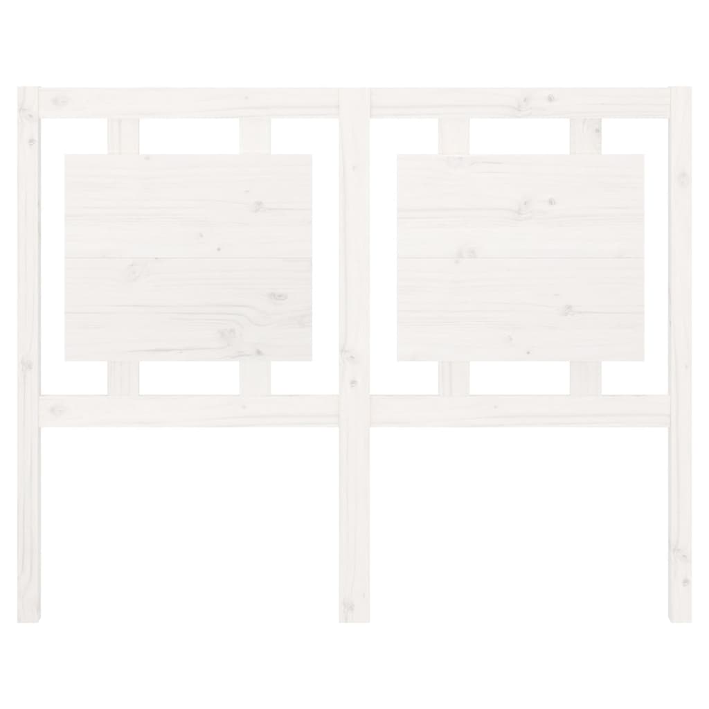 Testiera per Letto Bianca 125,5x4x100 cm Legno Massello di Pino
