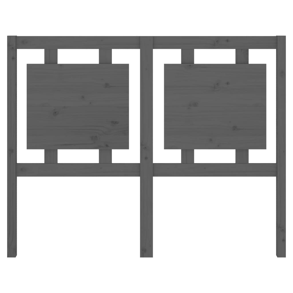 Testiera per Letto Grigia 125,5x4x100 cm Legno Massello di Pino
