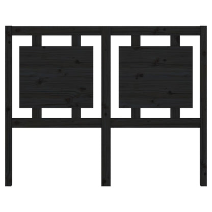 Testiera per Letto Nera 125,5x4x100cm in Legno Massello di Pino