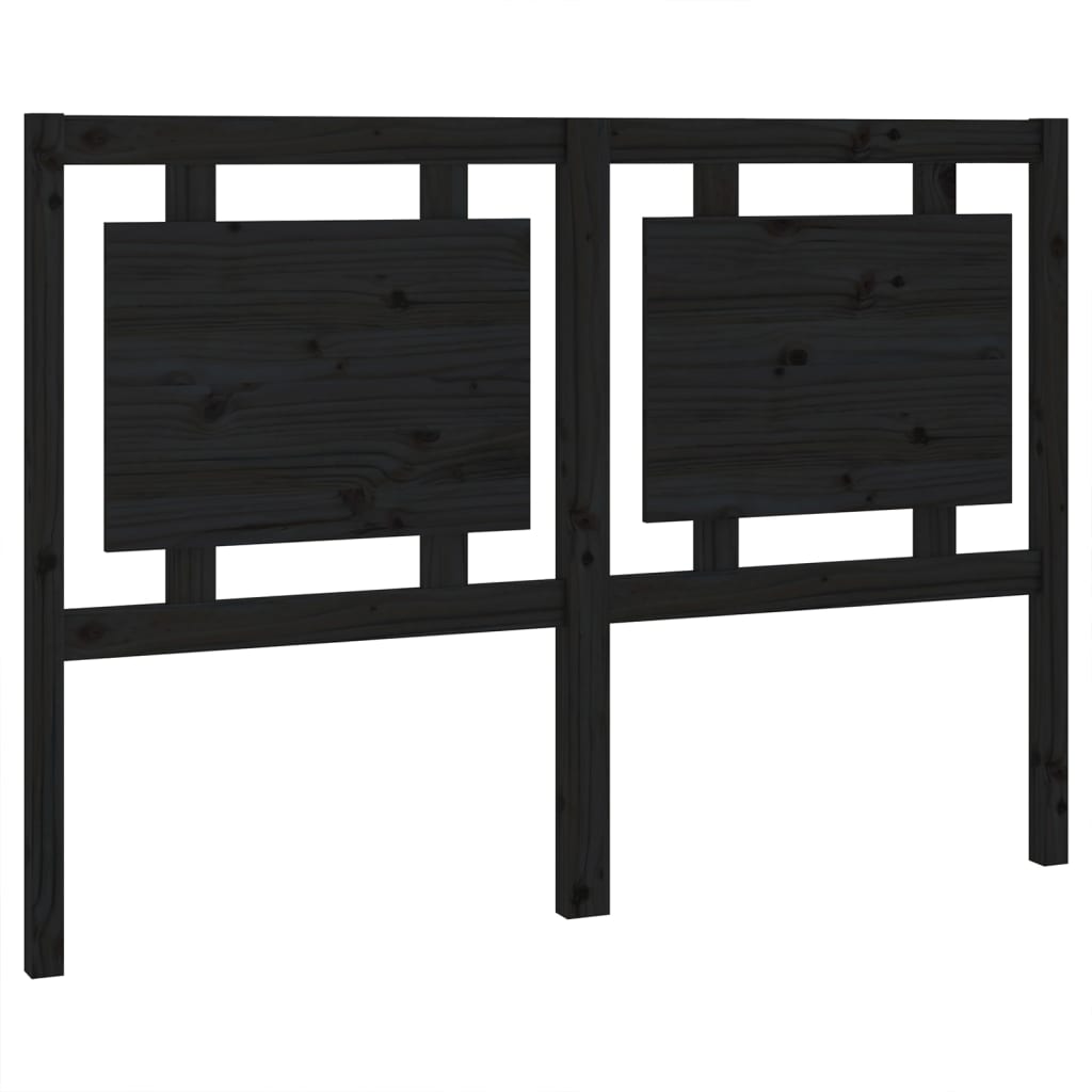 Testiera per Letto Nera 140,5x4x100cm in Legno Massello di Pino