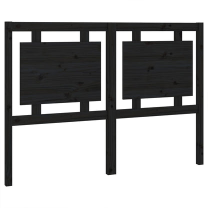 Testiera per Letto Nera 140,5x4x100cm in Legno Massello di Pino