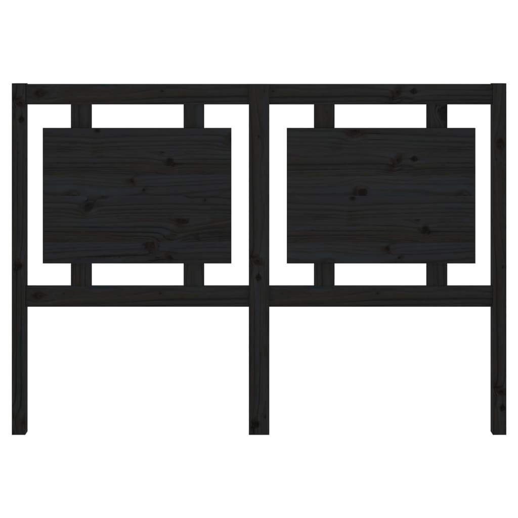Testiera per Letto Nera 140,5x4x100cm in Legno Massello di Pino