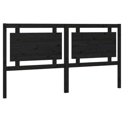 Testiera per Letto Nera 185,5x4x100cm in Legno Massello di Pino