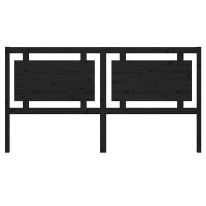 Testiera per Letto Nera 185,5x4x100cm in Legno Massello di Pino