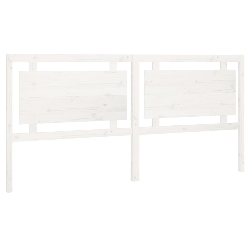 Testiera per Letto Bianca 205,5x4x100 cm Legno Massello di Pino