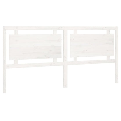 Testiera per Letto Bianca 205,5x4x100 cm Legno Massello di Pino