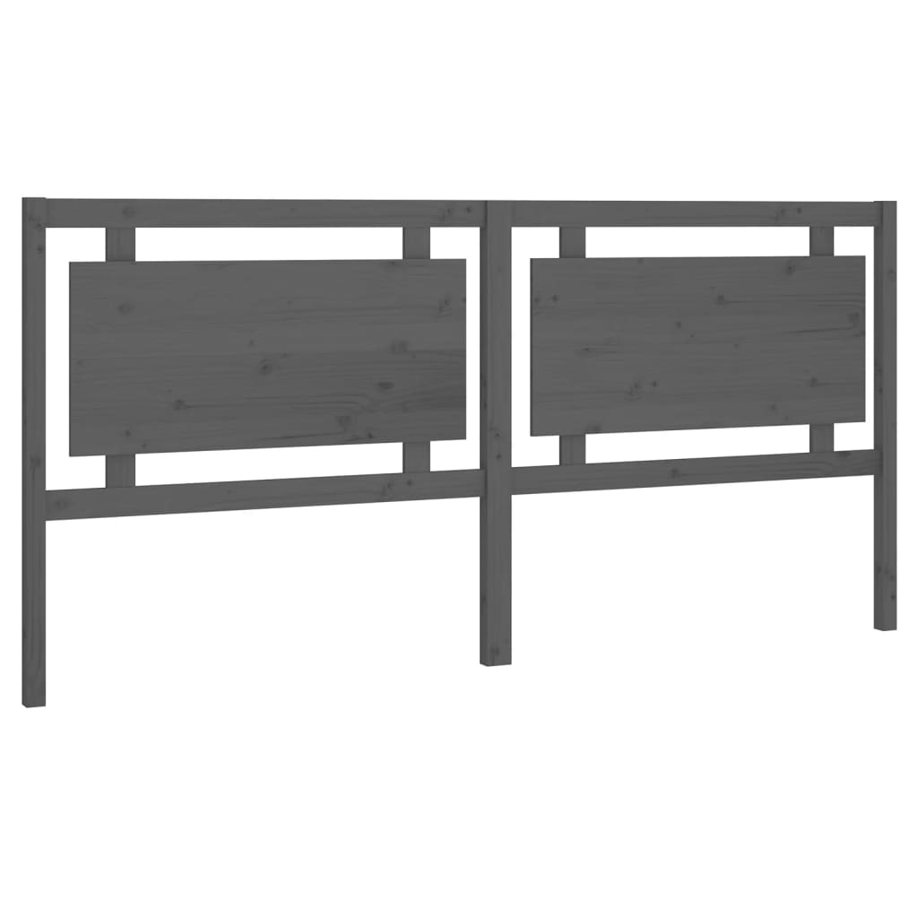 Testiera per Letto Grigia 205,5x4x100 cm Legno Massello di Pino