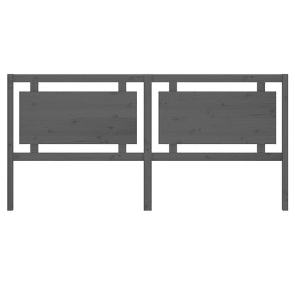 Testiera per Letto Grigia 205,5x4x100 cm Legno Massello di Pino