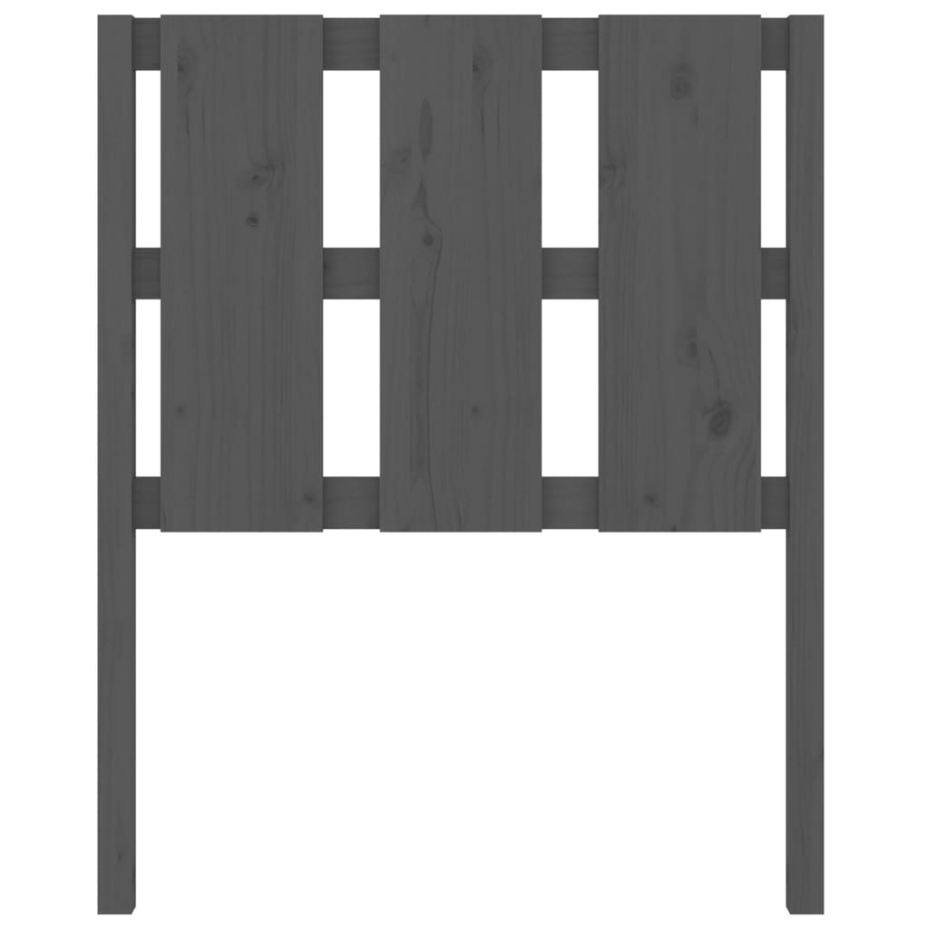 Testiera Letto Grigia 80,5x4x100 cm in Legno Massello di Pino