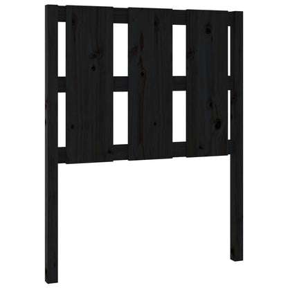 Testiera per Letto Nera 80,5x4x100 cm in Legno Massello di Pino