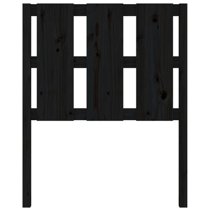 Testiera per Letto Nera 80,5x4x100 cm in Legno Massello di Pino
