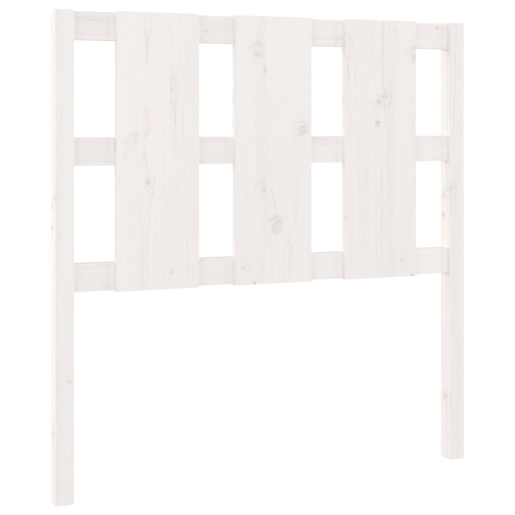 Testiera per Letto Bianca 95,5x4x100 cm Legno Massello di Pino