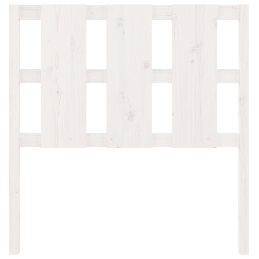 Testiera per Letto Bianca 95,5x4x100 cm Legno Massello di Pino