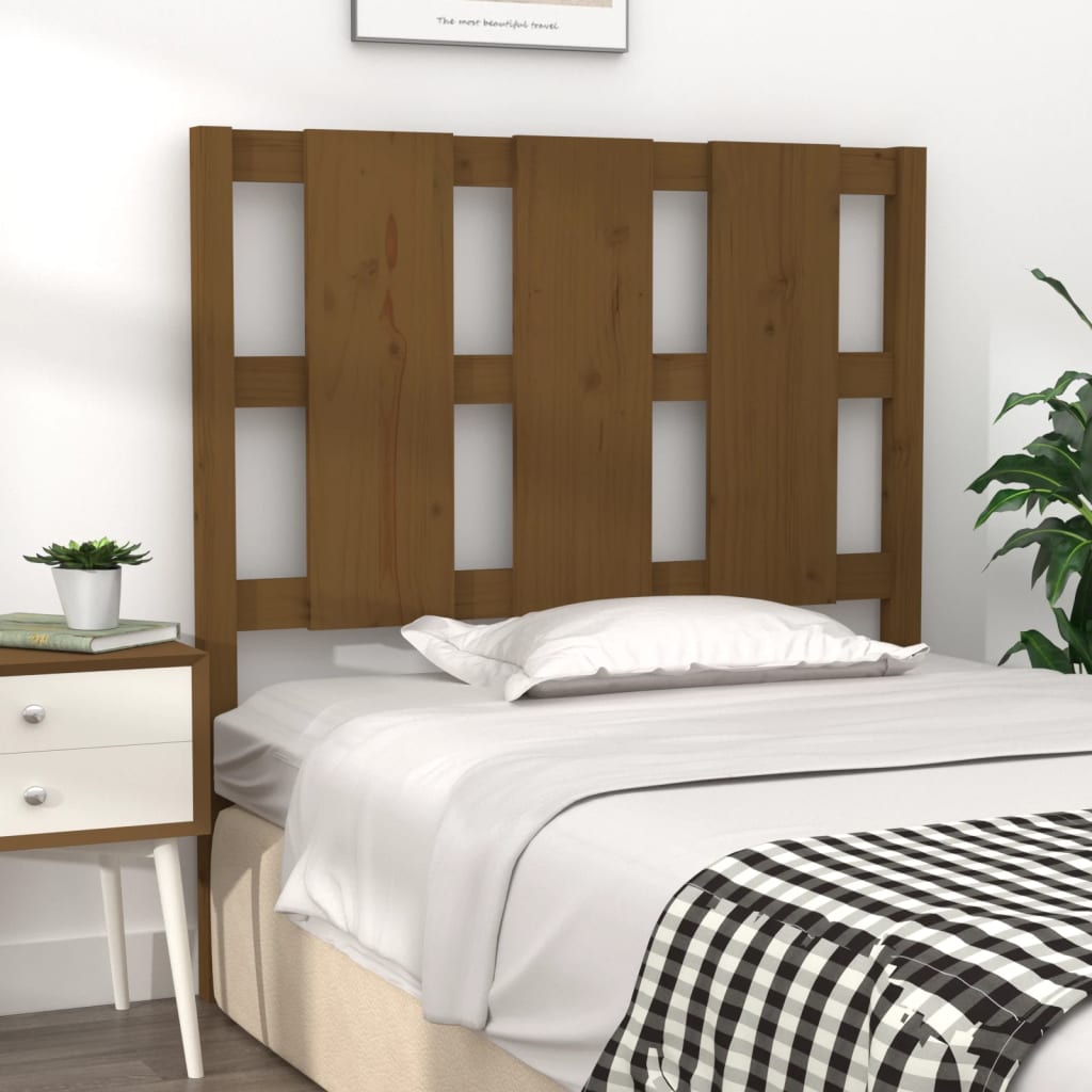 Testiera per Letto ambra 95,5x4x100cm in Legno Massello di Pino