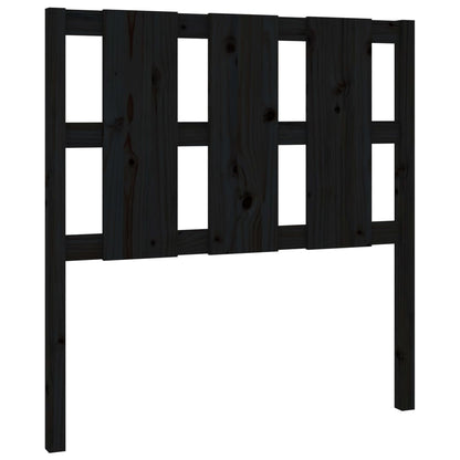 Testiera per Letto Nera 95,5x4x100 cm in Legno Massello di Pino