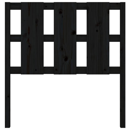 Testiera per Letto Nera 95,5x4x100 cm in Legno Massello di Pino