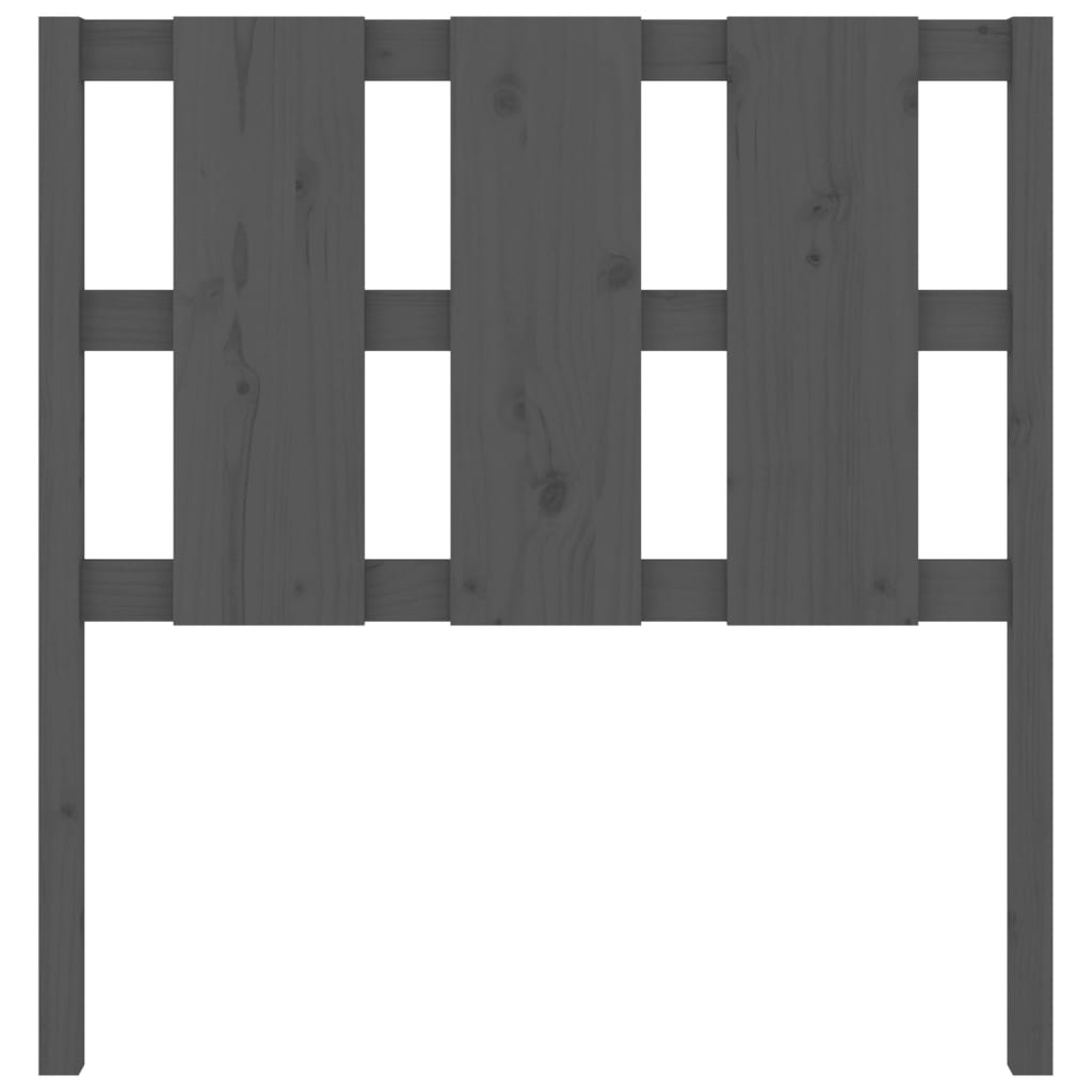 Testiera per Letto Grigia 105,5x4x100 cm Legno Massello di Pino