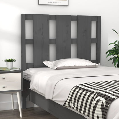 Testiera per Letto Grigia 105,5x4x100 cm Legno Massello di Pino