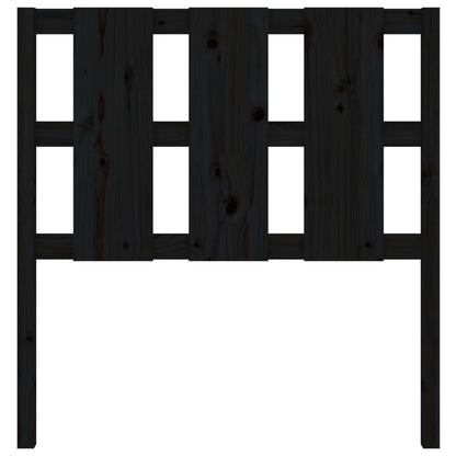 Testiera per Letto Nera 105,5x4x100cm in Legno Massello di Pino