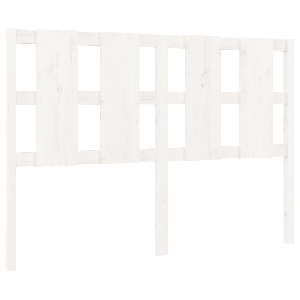 Testiera per Letto Bianca 140,5x4x100 cm Legno Massello di Pino
