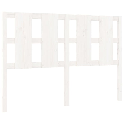 Testiera per Letto Bianca 140,5x4x100 cm Legno Massello di Pino