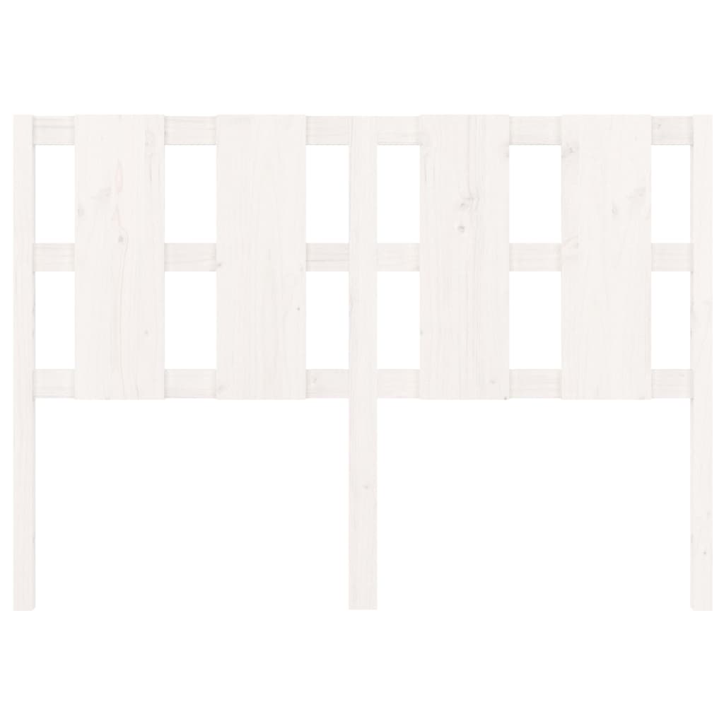 Testiera per Letto Bianca 140,5x4x100 cm Legno Massello di Pino